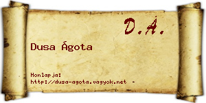 Dusa Ágota névjegykártya